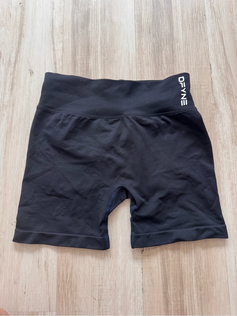 DFYNE Black High-Rise Bike Shorts